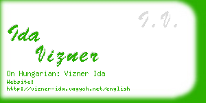 ida vizner business card